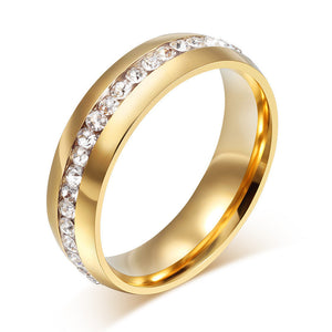 New Arrival Crystal Ring 6mm 18k Gold Plated Wedding Brand Luxurious CZ diamond Rings for Women