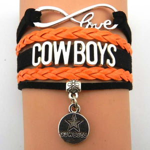 Infinity Love Dallas Cowboys bracelet NFL sport gift Football team Charm bracelet & bangles for women men jewelry Drop Shipping