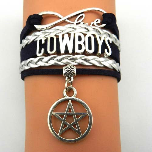 Infinity Love Dallas Cowboys bracelet NFL sport gift Football team Charm bracelet & bangles for women men jewelry Drop Shipping