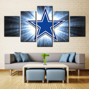 5 Pieces Dallas Cowboys Sport Team Deco Fans Poster Oil Painting On Canvas Modern Home Pictures Prints Decor Living Room Bedroom